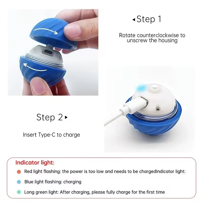 Automatic Interactive Dog Toy Ball - USB Rechargeable Moving and Bouncing Chew Toy for Puppies