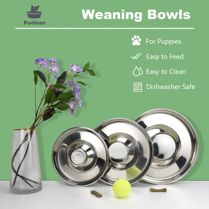 Stainless Steel Dog Bowls for Puppies - 11.8 Inch Feeding and Water Dishes