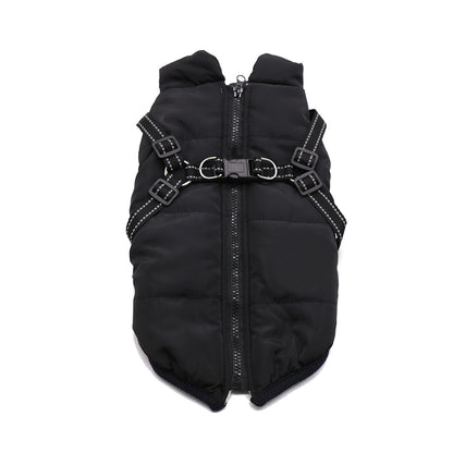 UK Autumn/Winter Pet Vest - Warm Padded Coat with Harness and Zip Jacket for Dogs and Cats