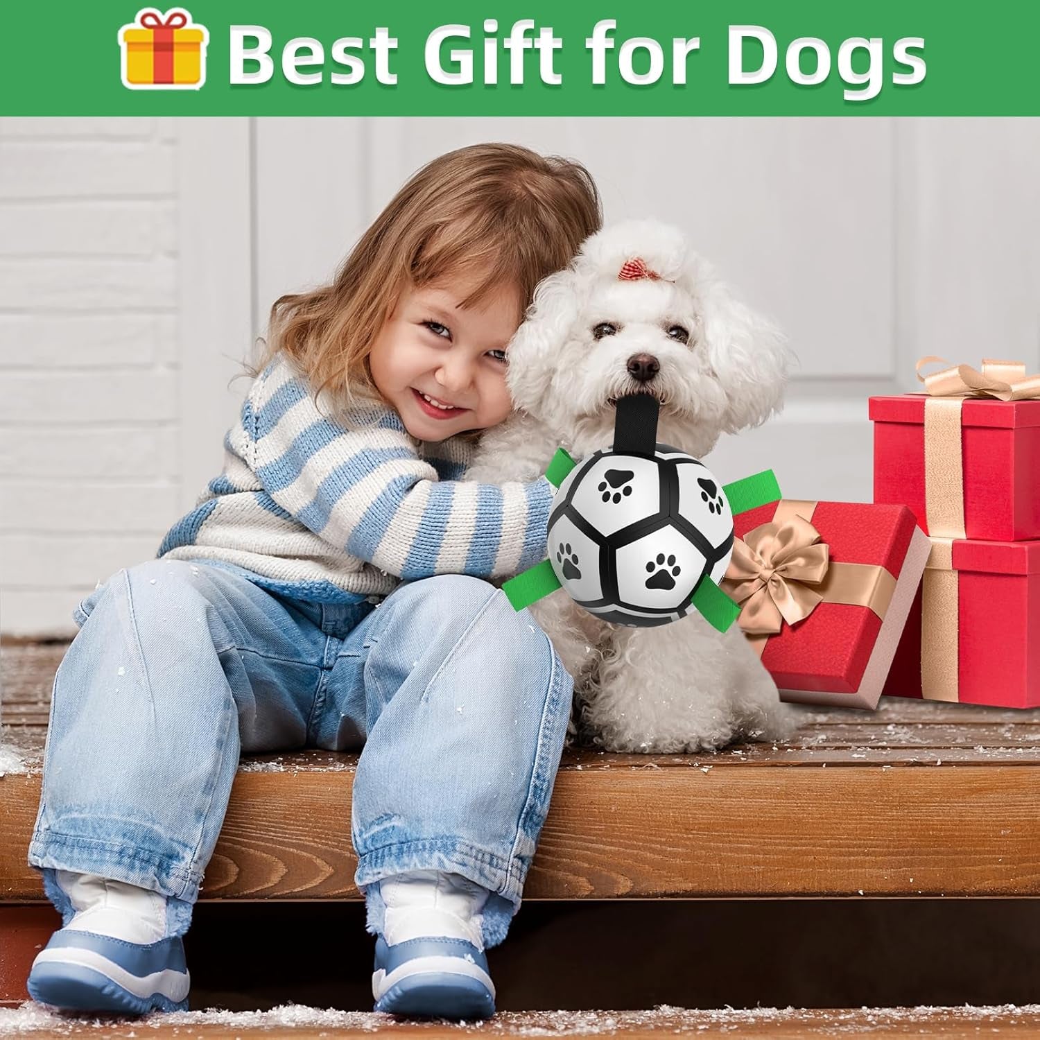 Dog Balls Dog Football Toys Dog Toy Ball (5 Inch Small) | Durable High Bounce Floating Dog Balls, Dog Water Toys, Interactive Dog Ball Indoor Outdoor Play, Ideal Dog Birthday Gifts