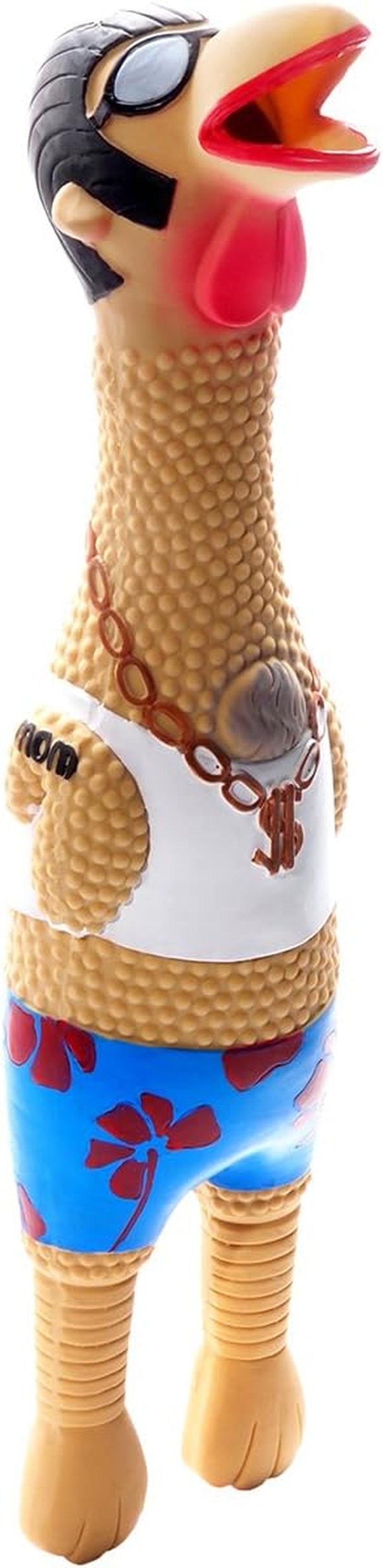 Squawkers Earl Interactive Latex Rubber Chicken Dog Toy, Small