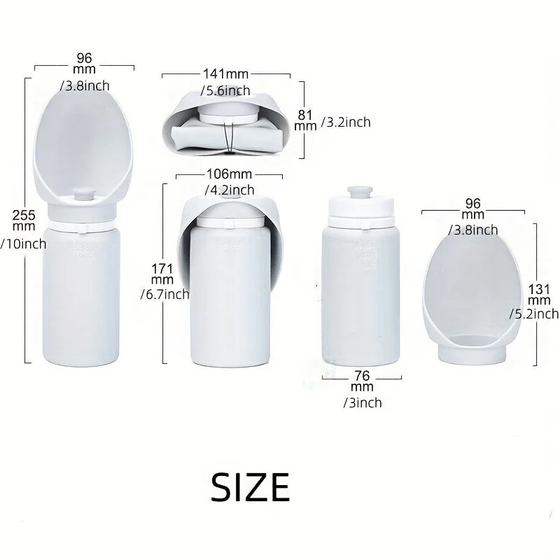 Portable Dog Water Dispenser with Feeding Bowl, Soft Silicone and Foldable Design, Easy to Clean