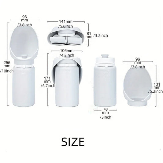 Portable Dog Water Dispenser with Feeding Bowl, Soft Silicone and Foldable Design, Easy to Clean