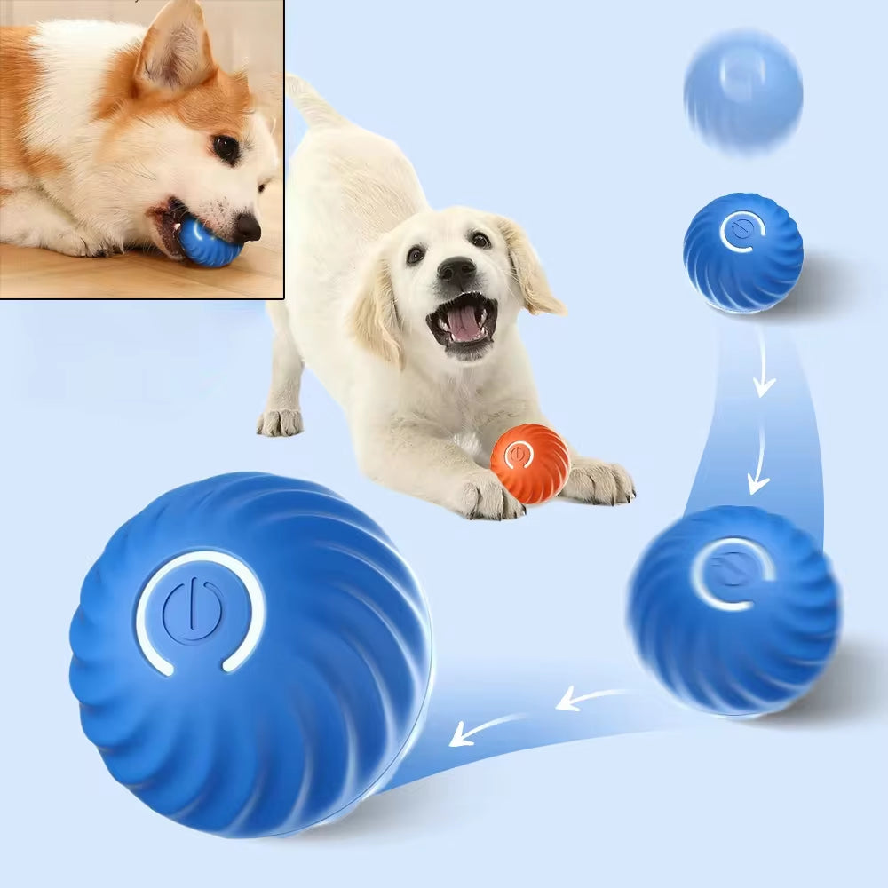 Automatic Interactive Dog Toy Ball - USB Rechargeable Moving and Bouncing Chew Toy for Puppies