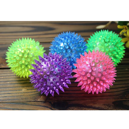 Durable Rubber Dog Spiky Ball Toys with Squeaky Feature, Ultra Bouncy Chew Balls for Puppy Teething and Dental Care