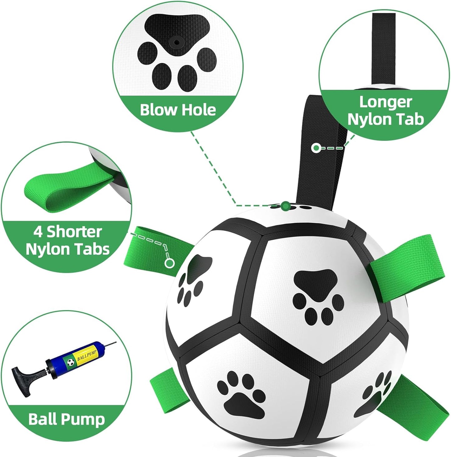 Dog Balls Dog Football Toys Dog Toy Ball (5 Inch Small) | Durable High Bounce Floating Dog Balls, Dog Water Toys, Interactive Dog Ball Indoor Outdoor Play, Ideal Dog Birthday Gifts