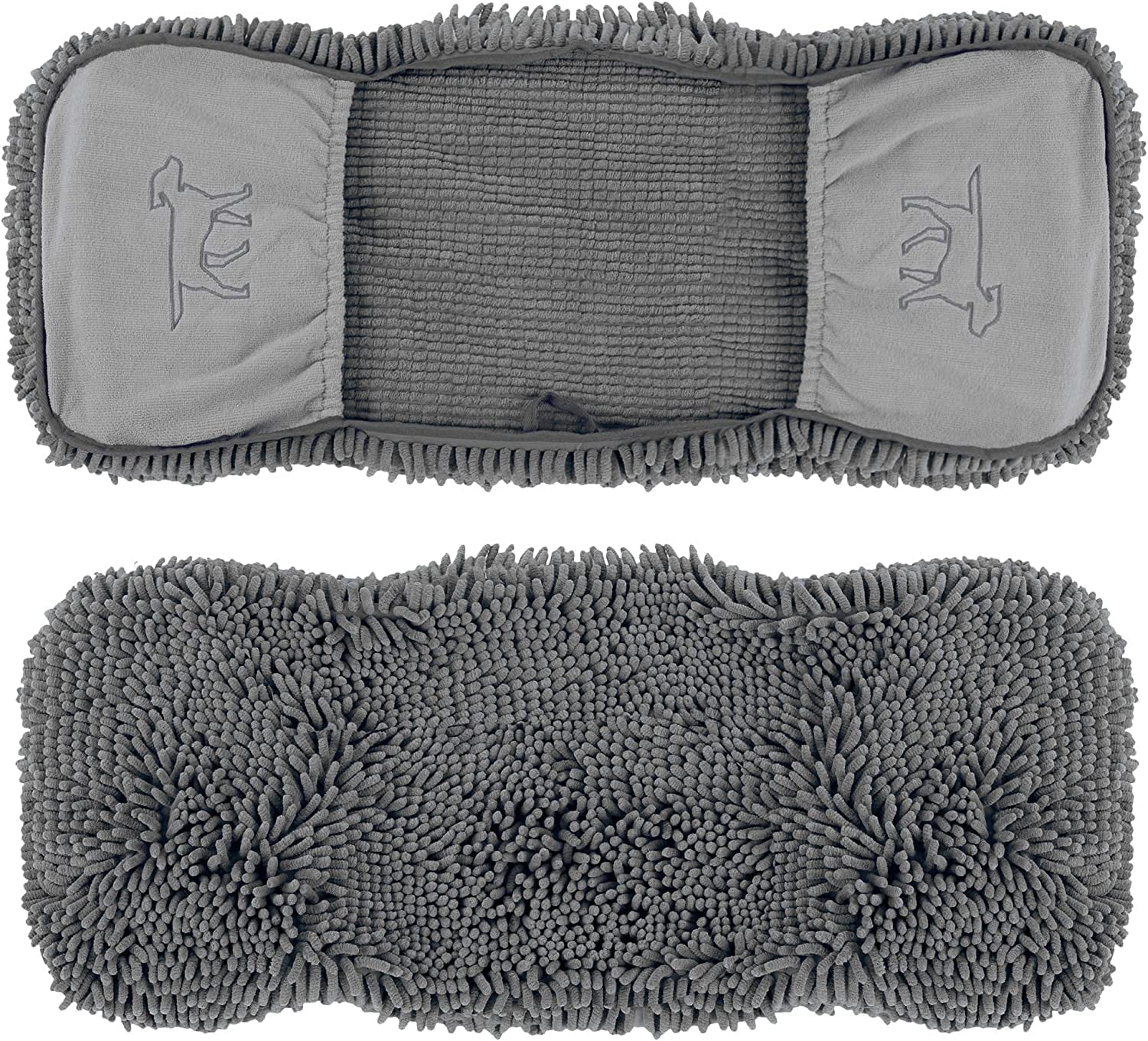 Extra Large Ultra Absorbent Microfiber Dog Bath Towel - 35"x15" with Comfortable Hand Pockets, Suitable for Indoor and Outdoor Use, Durable and Machine Washable