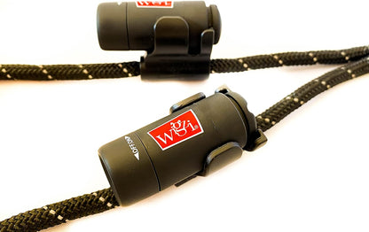 Dual Dog Leash with 360° Tangle-Free Rotation, Gel Handle, and Reflective Rope - Includes Optional LED Lights up to 25 Feet, Universal Size for All Dogs, Medium/Large, Black with Two Rechargeable Lights