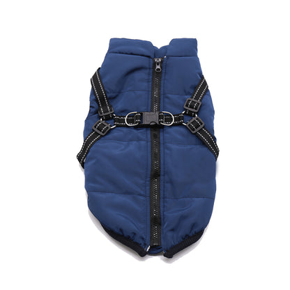 UK Autumn/Winter Pet Vest - Warm Padded Coat with Harness and Zip Jacket for Dogs and Cats