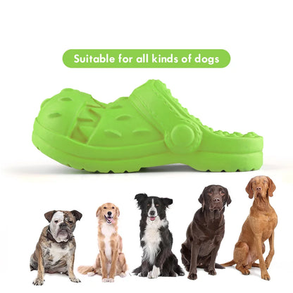 Durable Squeaky Dog Chew Toy for Aggressive Chewers - Shoe-Shaped Design for Dental Health