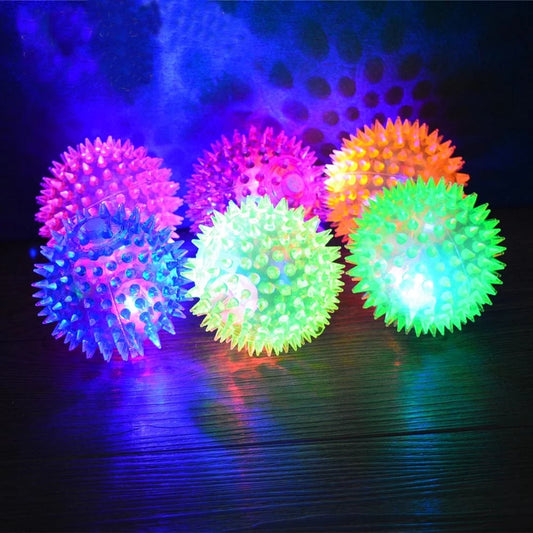 Durable Rubber Dog Spiky Ball Toys with Squeaky Feature, Ultra Bouncy Chew Balls for Puppy Teething and Dental Care