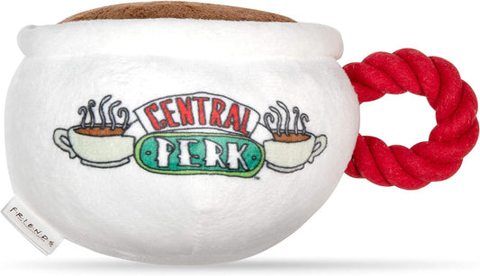 Central Perk Coffee Mug Plush Dog Toy with Rope Handle | Soft Squeaky Toy for Dogs | Stuffed Toy with Squeaker for Enhanced Playtime | Friends Collectible Item