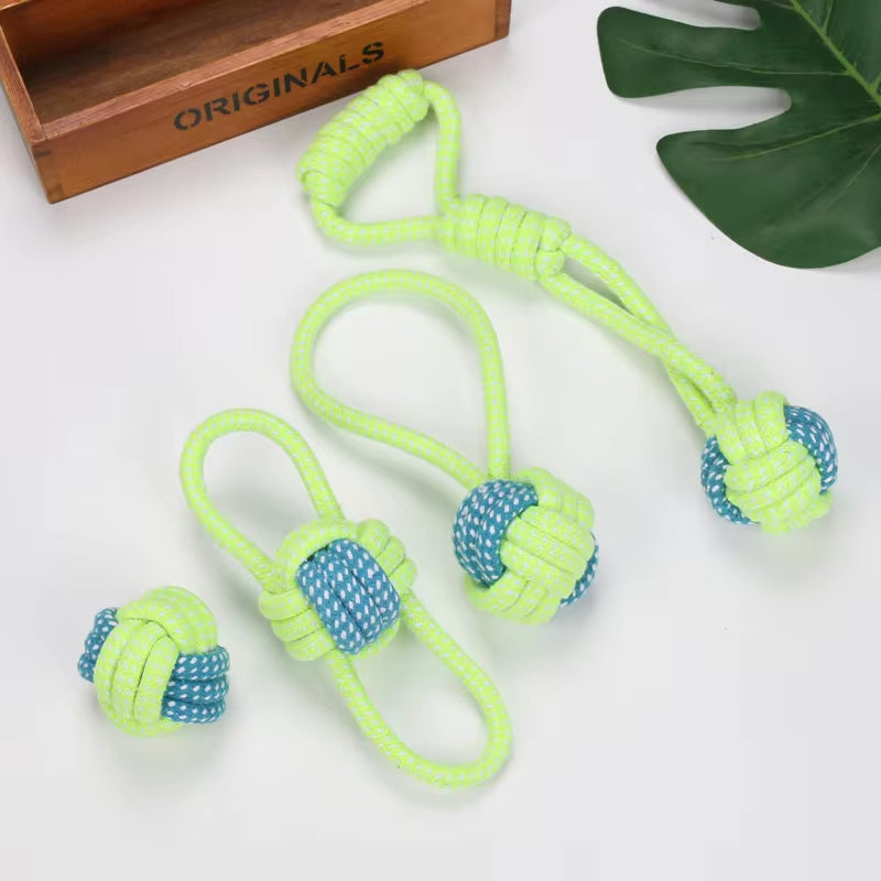 Interactive Cotton Rope Dog Toys: Mini Balls and Chew Accessories for Large and Small Dogs