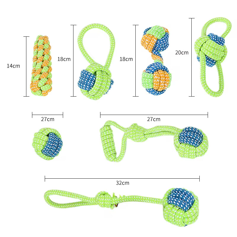 Interactive Cotton Rope Dog Toys: Mini Balls and Chew Accessories for Large and Small Dogs