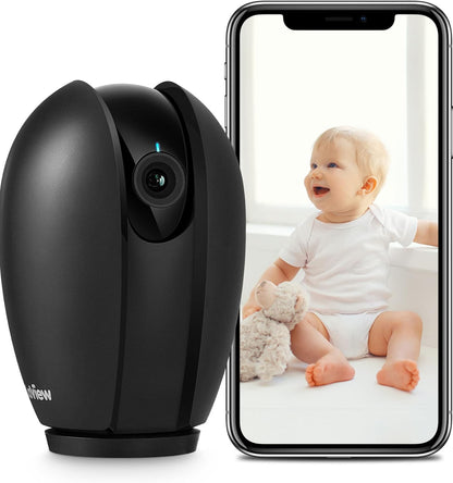 Indoor 1080P Security Camera with Sound and Motion Detection, 360° Baby Monitor and Pet Camera, Wi-Fi Connectivity, Two-Way Audio, Night Vision, SD and Cloud Storage, Compatible with Alexa