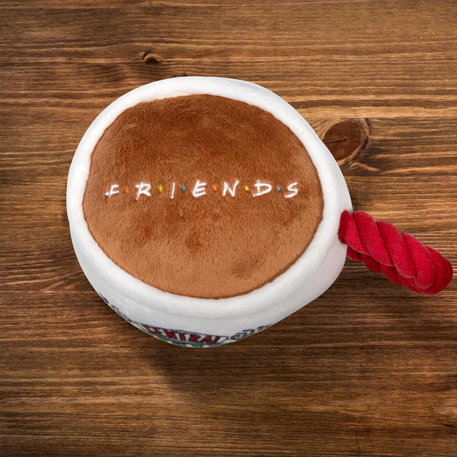 Central Perk Coffee Mug Plush Dog Toy with Rope Handle | Soft Squeaky Toy for Dogs | Stuffed Toy with Squeaker for Enhanced Playtime | Friends Collectible Item
