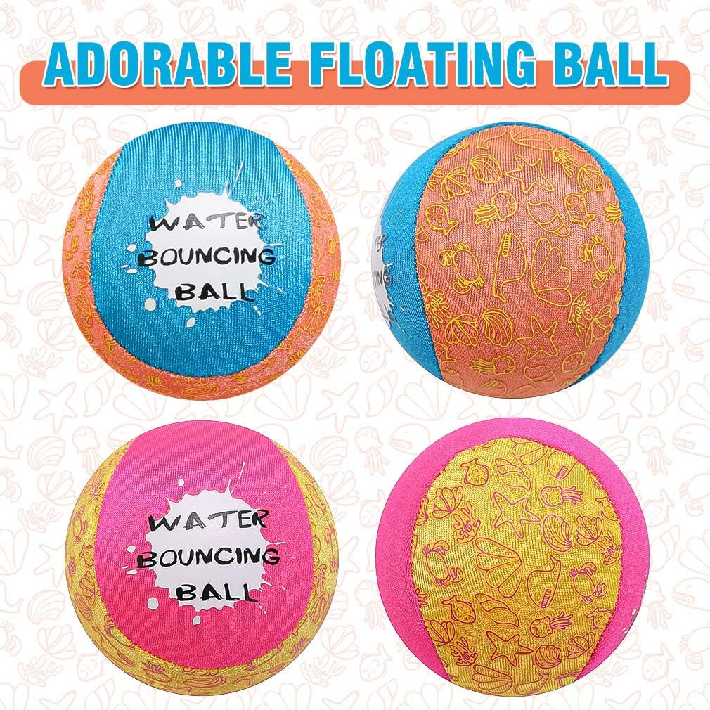 Dog Water Toy Bouncing Balls - Set of 2 Floating Interactive Chew Balls for Outdoor Pool and Lake Activities