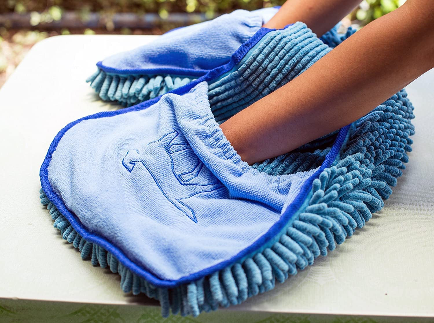 Extra Large Ultra Absorbent Microfiber Dog Bath Towel - 35"x15" with Comfortable Hand Pockets, Suitable for Indoor and Outdoor Use, Durable and Machine Washable