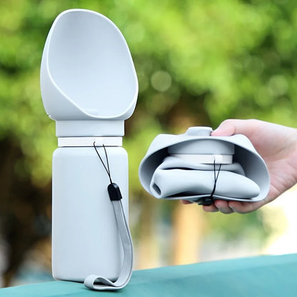 Portable Dog Water Dispenser with Feeding Bowl, Soft Silicone and Foldable Design, Easy to Clean