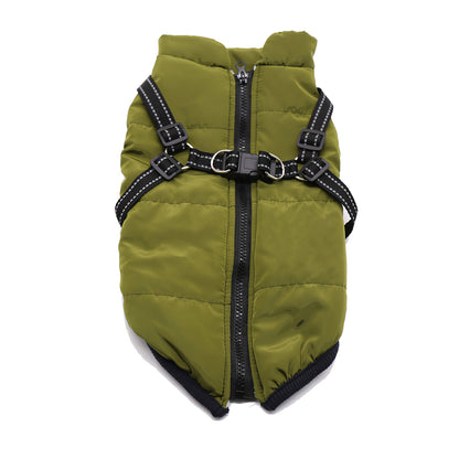 UK Autumn/Winter Pet Vest - Warm Padded Coat with Harness and Zip Jacket for Dogs and Cats
