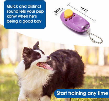 Professional Dog Training Leash with Clickers - Multiple Lengths Available for Dogs and Cats (30 Feet, Purple)