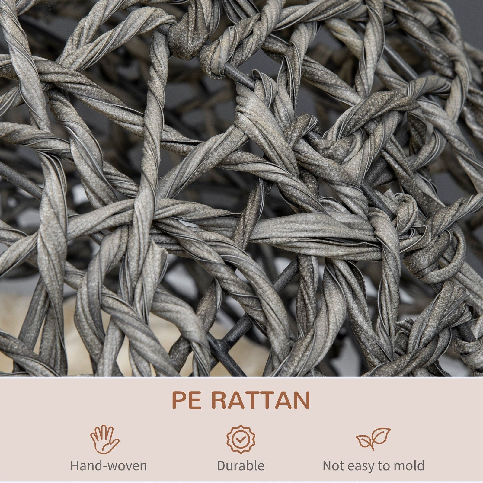 Pawhut Rattan Elevated Cat House with Cushion - Grey Pet Furniture