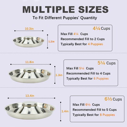 Stainless Steel Dog Bowls for Puppies - 11.8 Inch Feeding and Water Dishes