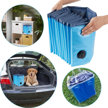 Foldable Outdoor Dog Pool - Collapsible Anti-Slip PVC Paddling Bathtub for Large and Extra Large Dogs (63" x 12")