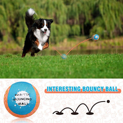 Dog Water Toy Bouncing Balls - Set of 2 Floating Interactive Chew Balls for Outdoor Pool and Lake Activities