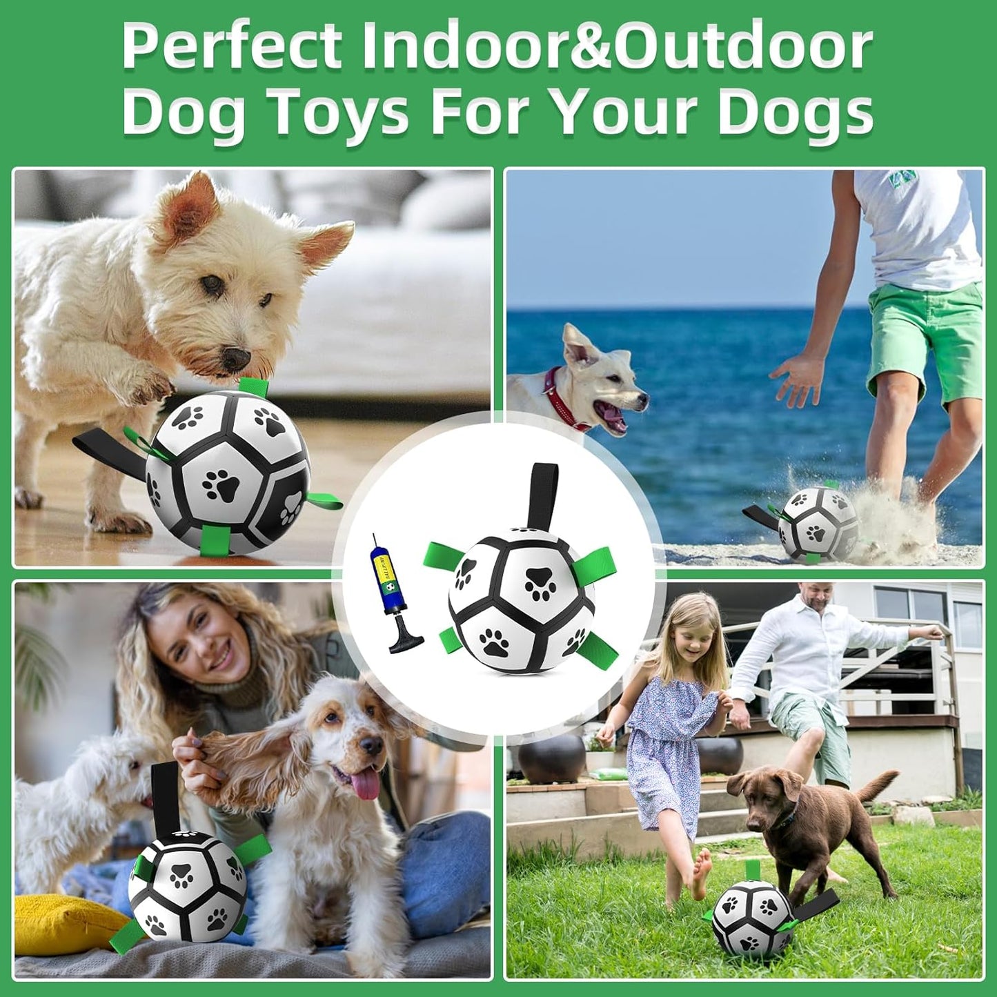 Dog Balls Dog Football Toys Dog Toy Ball (5 Inch Small) | Durable High Bounce Floating Dog Balls, Dog Water Toys, Interactive Dog Ball Indoor Outdoor Play, Ideal Dog Birthday Gifts