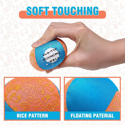 Dog Water Toy Bouncing Balls - Set of 2 Floating Interactive Chew Balls for Outdoor Pool and Lake Activities