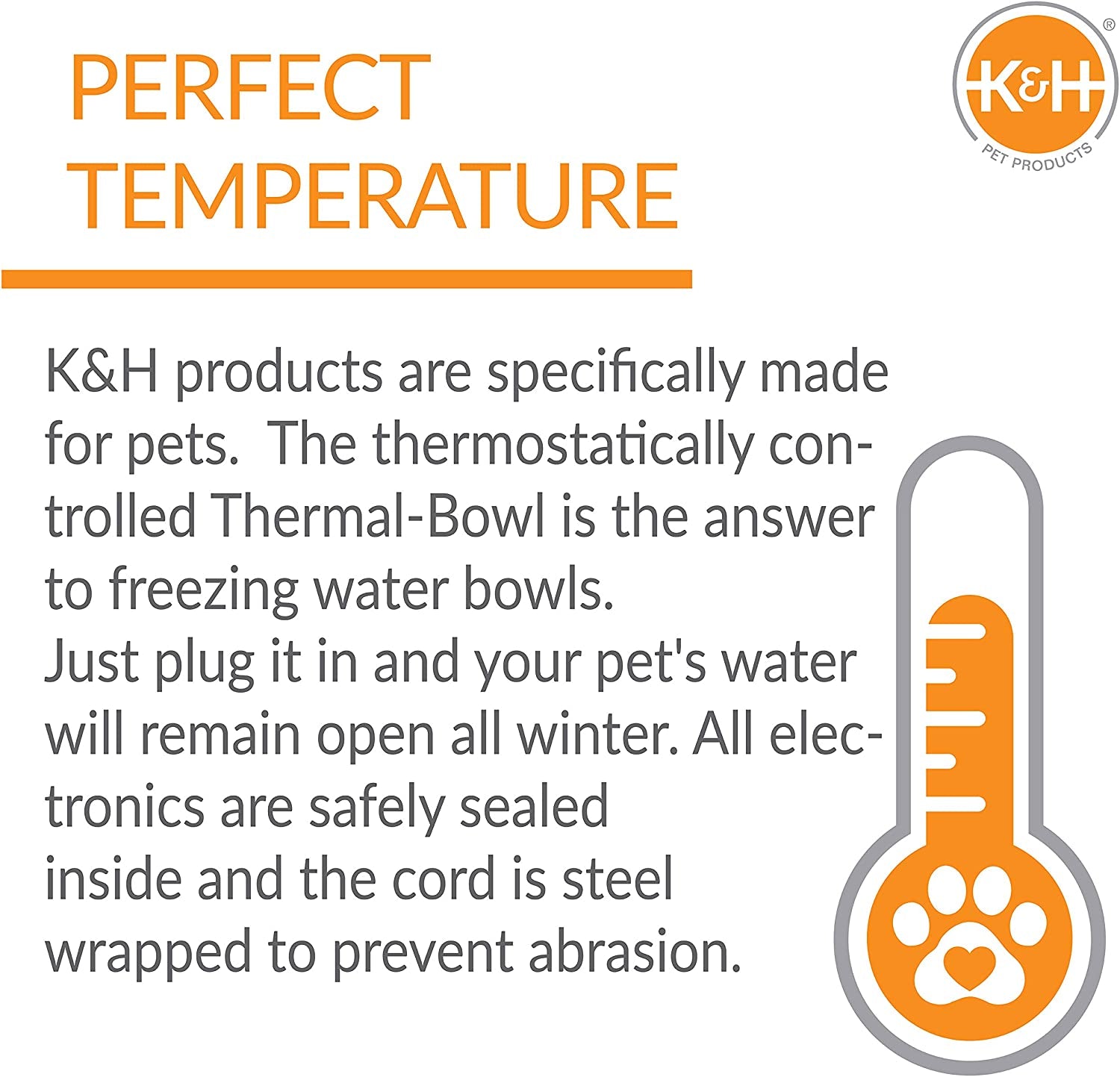 Outdoor Heated Water Bowl for Cats and Dogs - 102 Ounce Capacity, 25W Stainless Steel Construction with Anti-Chew Cord and Automatic No Freeze Function for Winter Use