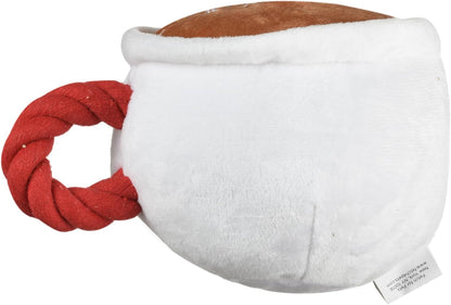 Central Perk Coffee Mug Plush Dog Toy with Rope Handle | Soft Squeaky Toy for Dogs | Stuffed Toy with Squeaker for Enhanced Playtime | Friends Collectible Item