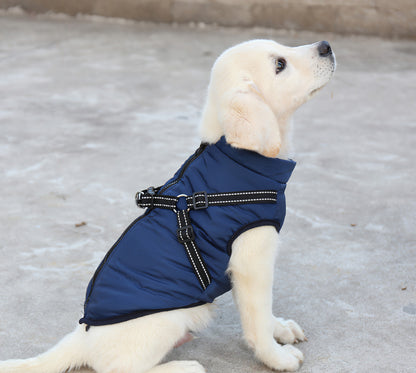 UK Autumn/Winter Pet Vest - Warm Padded Coat with Harness and Zip Jacket for Dogs and Cats