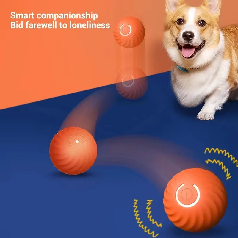 Automatic Interactive Dog Toy Ball - USB Rechargeable Moving and Bouncing Chew Toy for Puppies
